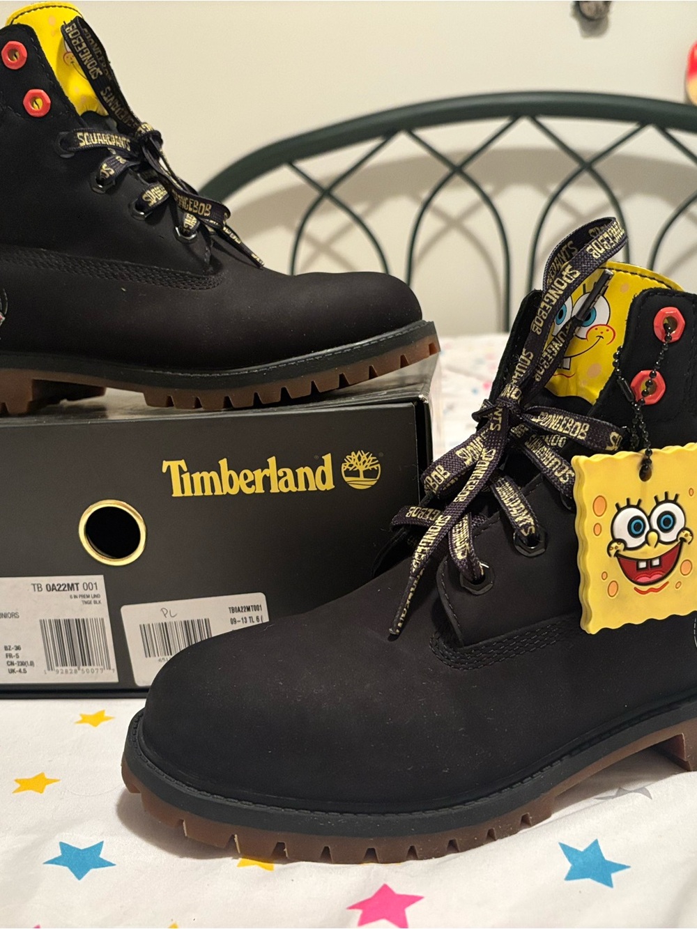 Timberland Black and Yellow SpongeBob Theme Boots